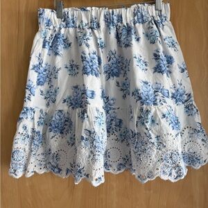 LOFT Floral Blue and White Women's Skirt